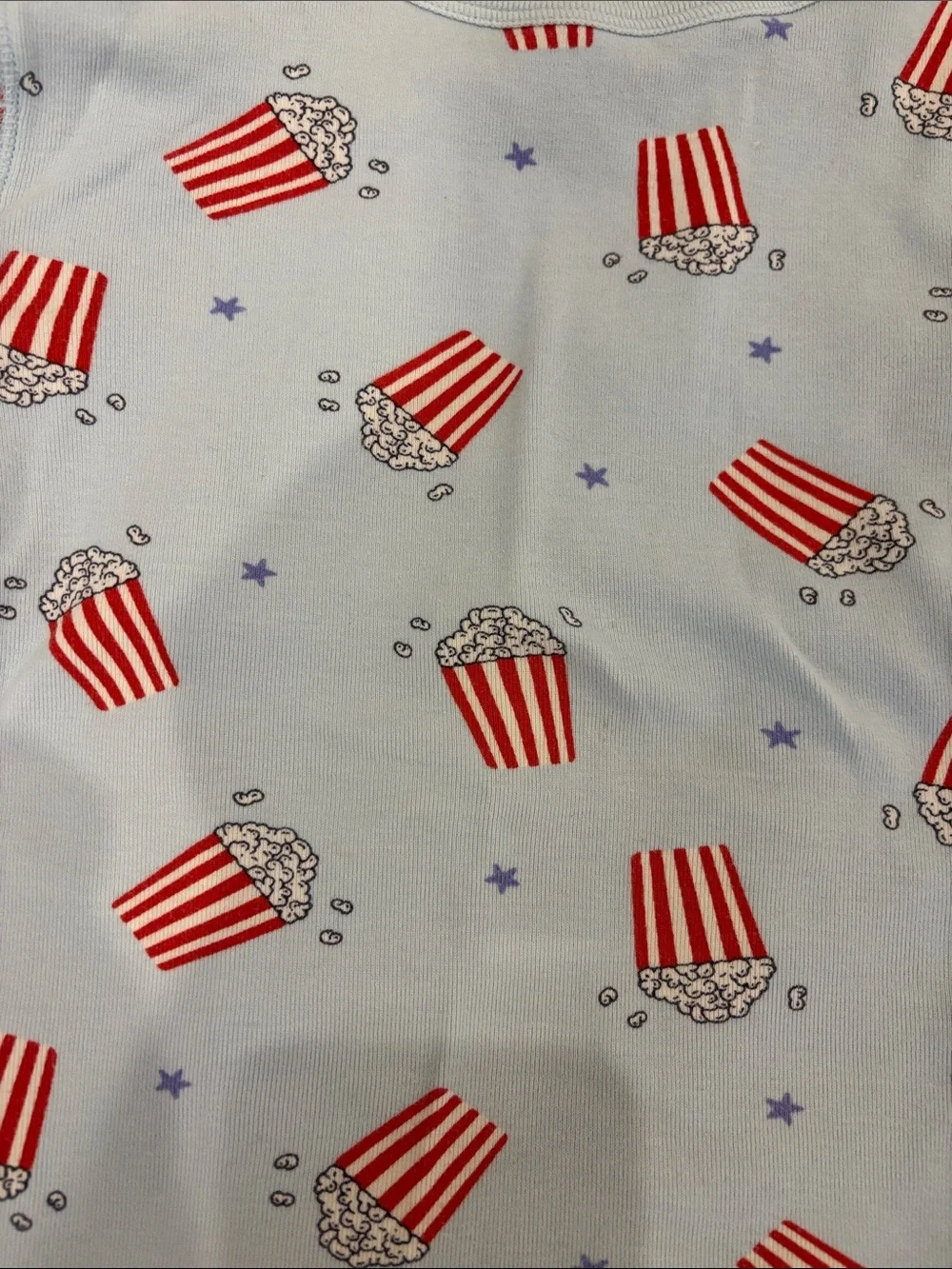 Crewcuts Light Blue Popcorn-Print Pajama Set